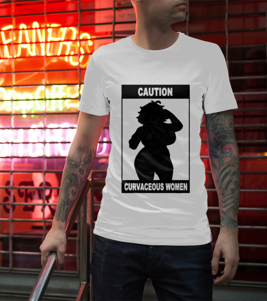Caution Curvaceous Women 2026 Bold Silhouette Warning T-Shirt
