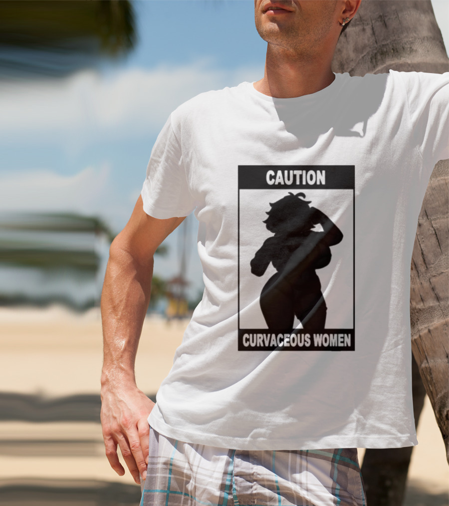 Caution Curvaceous Women 2026 Bold Silhouette Warning T-Shirt