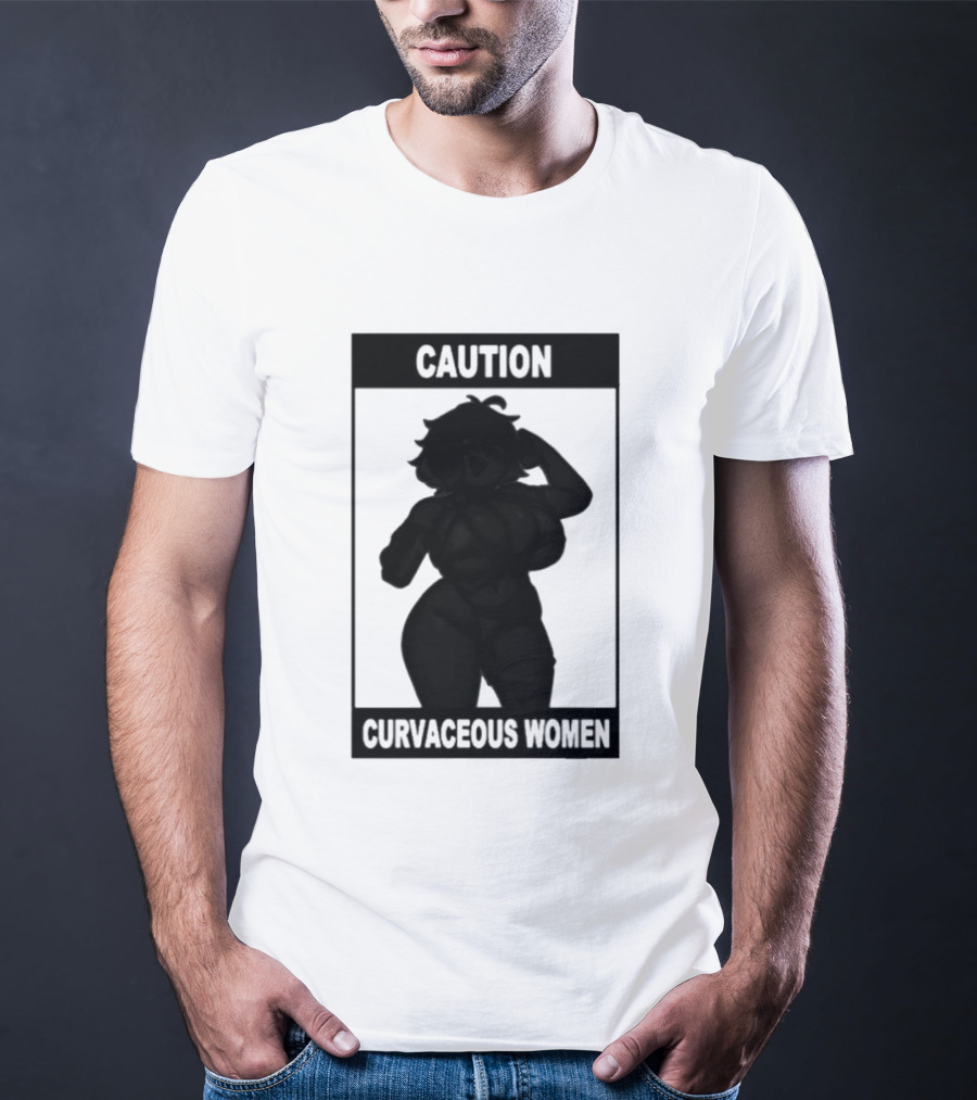 Caution Curvaceous Women 2026 Bold Silhouette Warning T-Shirt