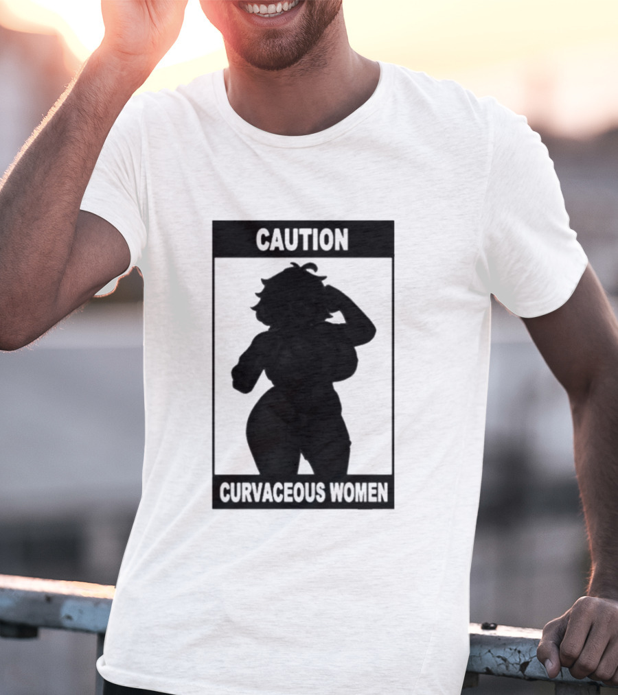 Caution Curvaceous Women 2026 Bold Silhouette Warning T-Shirt