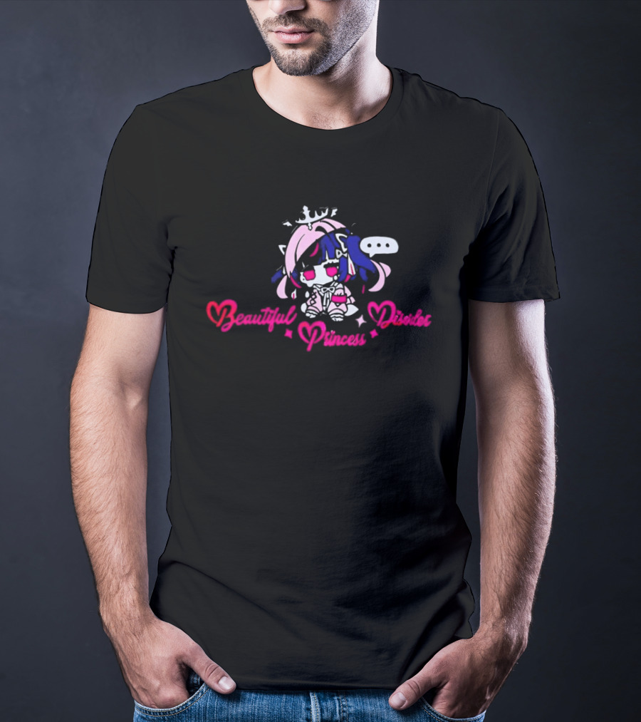 Beautiful Princess Disorder Pink Anime Aesthetic Hearts And Stars T-Shirt