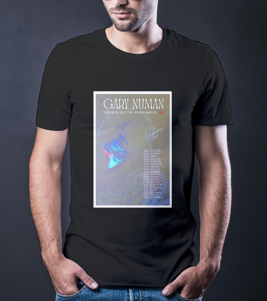 Gary Numan The Cruel Sea Tour North America 2026 Signed T-Shirt