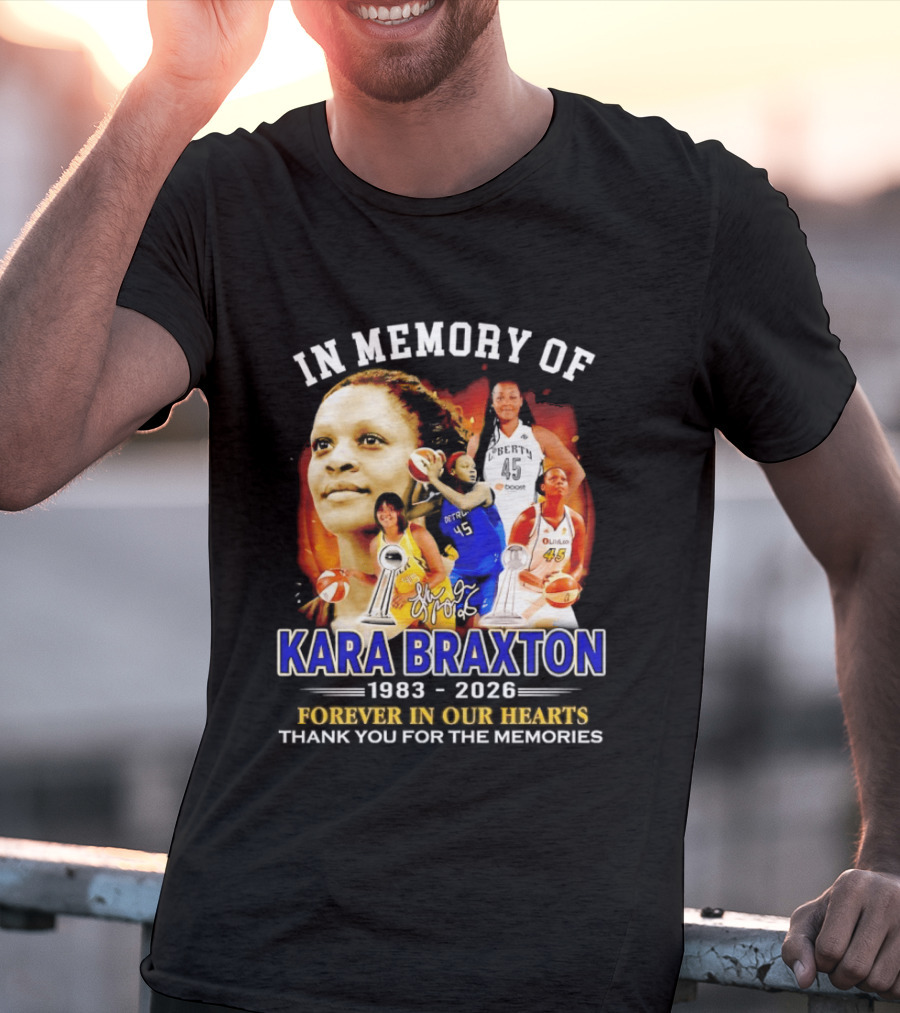 In Memory Of Kara Braxton 1983 2026 Forever In Our Hearts Thank You For The Memories Basketball T-Shirt