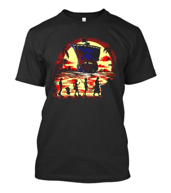 Fellowship Straw Hat Pirates Going Merry Sunset Adventure T-Shirt