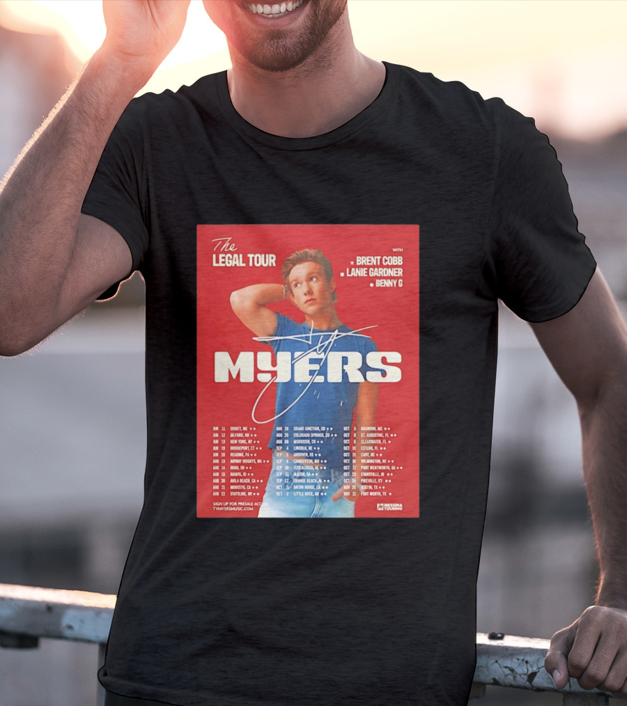 The Legal Tour Ty Myers 2026 North America With Brent Cobb Lanie Gardner Benny G T-Shirt