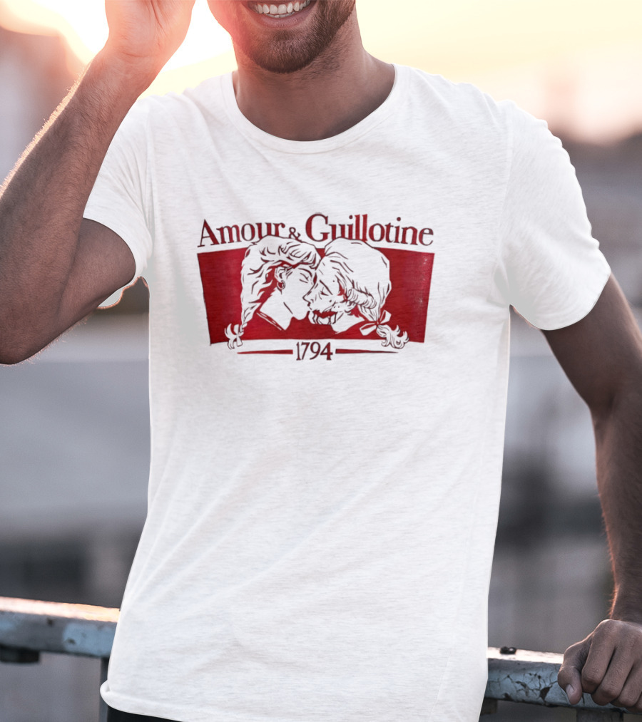 Amour And Guillotine 1794 Romantic Revolution Embrace T-Shirt
