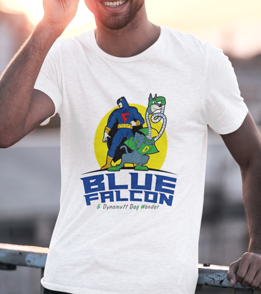 Blue Falcon Dynomutt Dog Wonder Hero Duo Oval T-Shirt