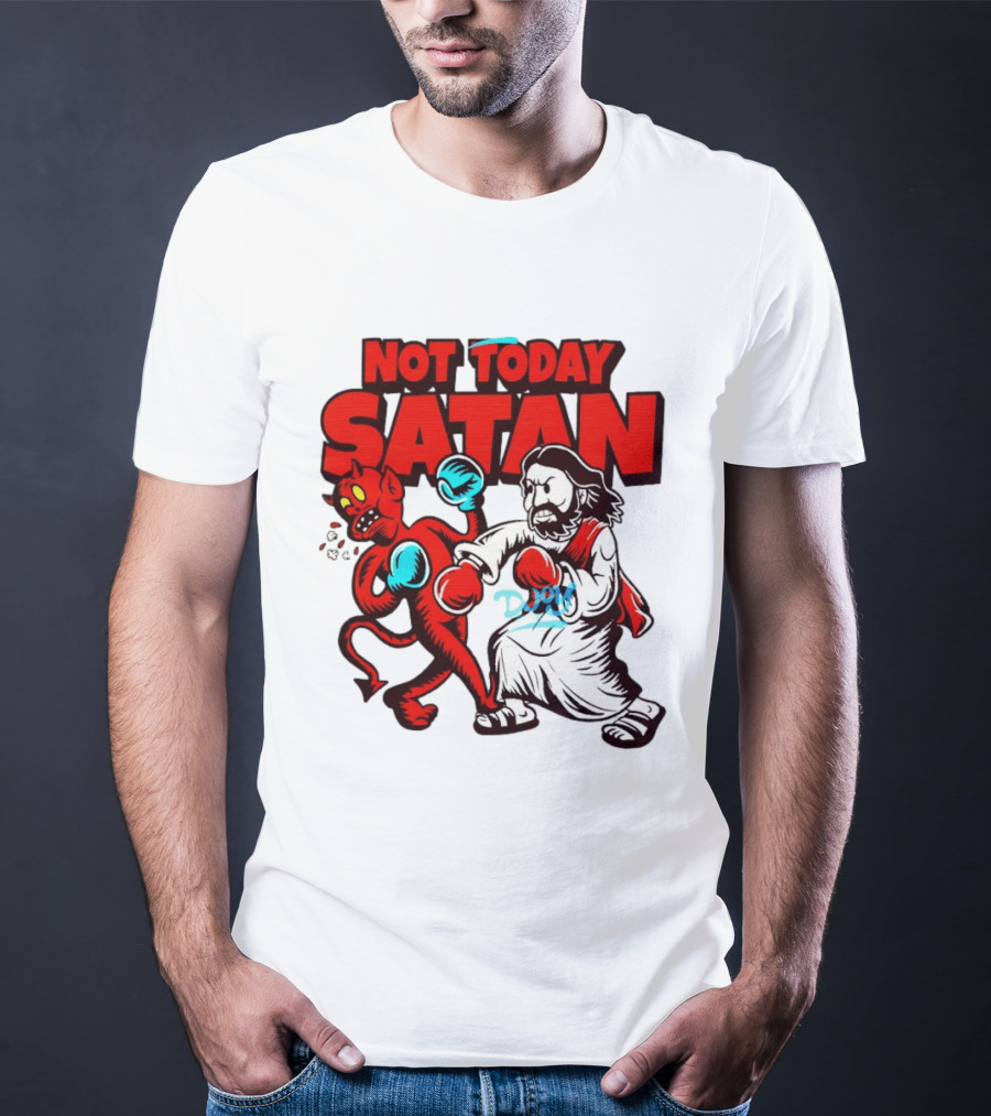 Not Today Satan God Versus Devil Boxing Match T-Shirt