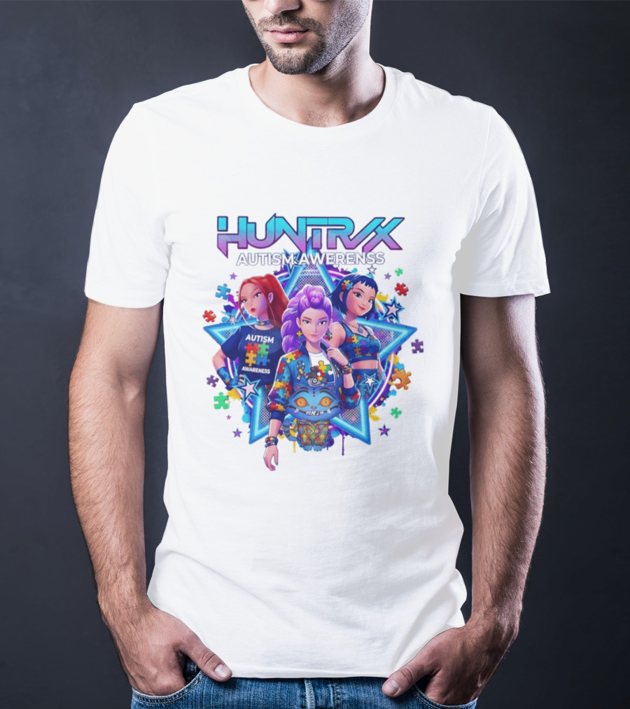 Huntrix Autism Awareness Demon Hunter K Pop Puzzle Star 2026 T-Shirt