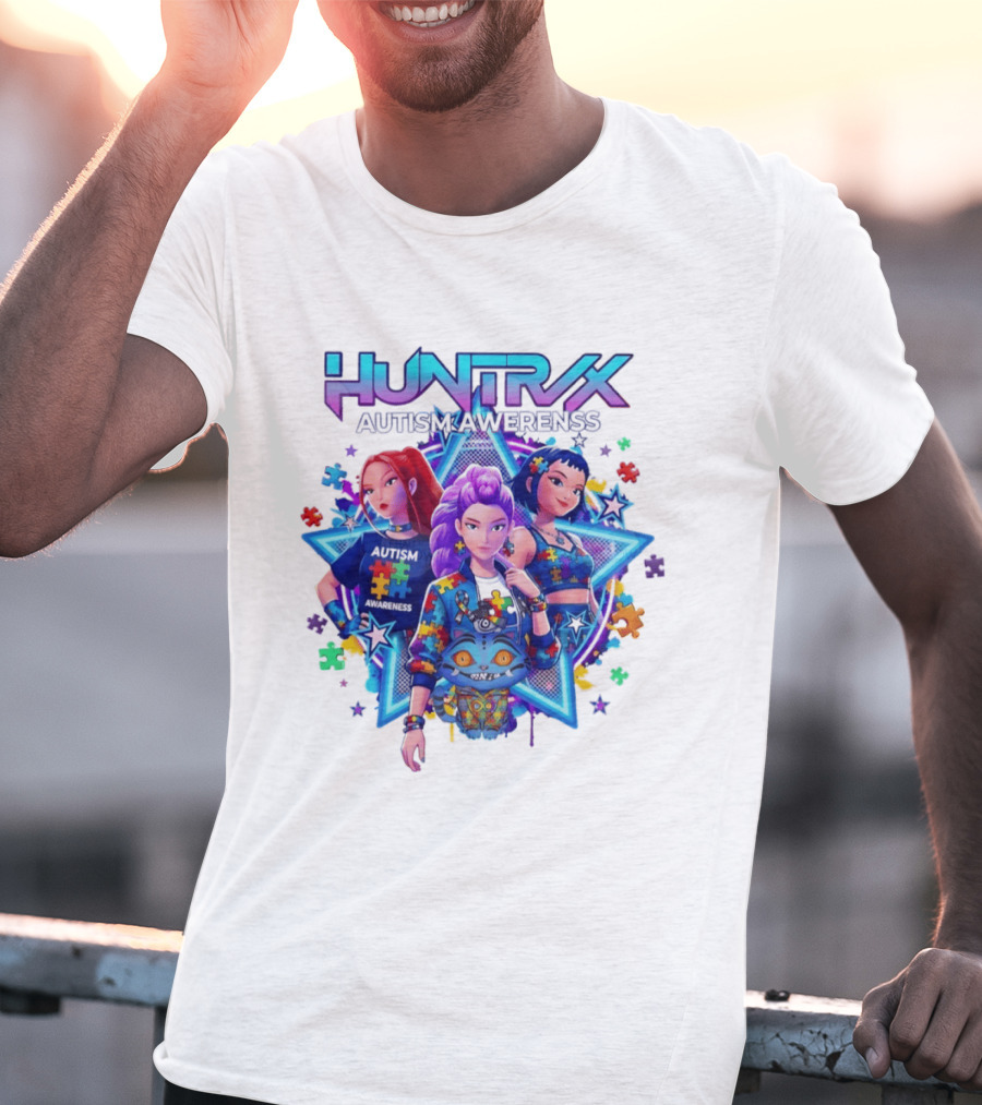 Huntrix Autism Awareness Demon Hunter K Pop Puzzle Star 2026 T-Shirt