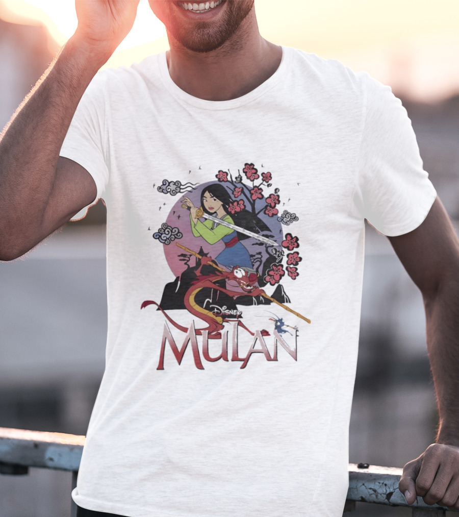 Disney Mulan Mushu Cherry Blossom Scene T-Shirt