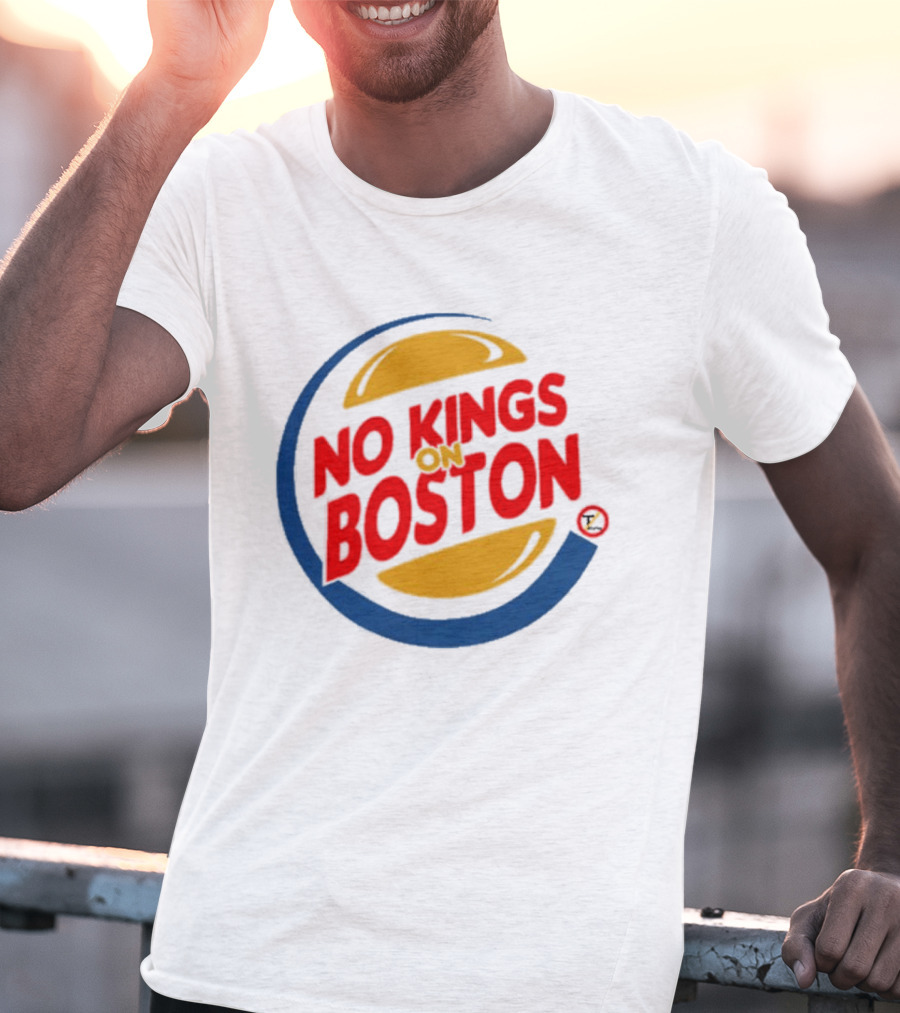 No Kings On Boston Rally Saturn Burger T-Shirt