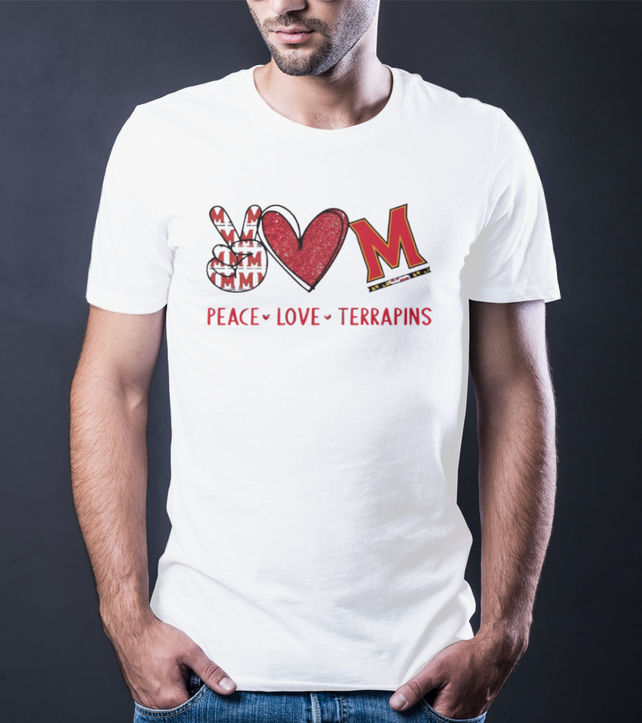 Peace Love Maryland Terrapins M 2026 T-Shirt