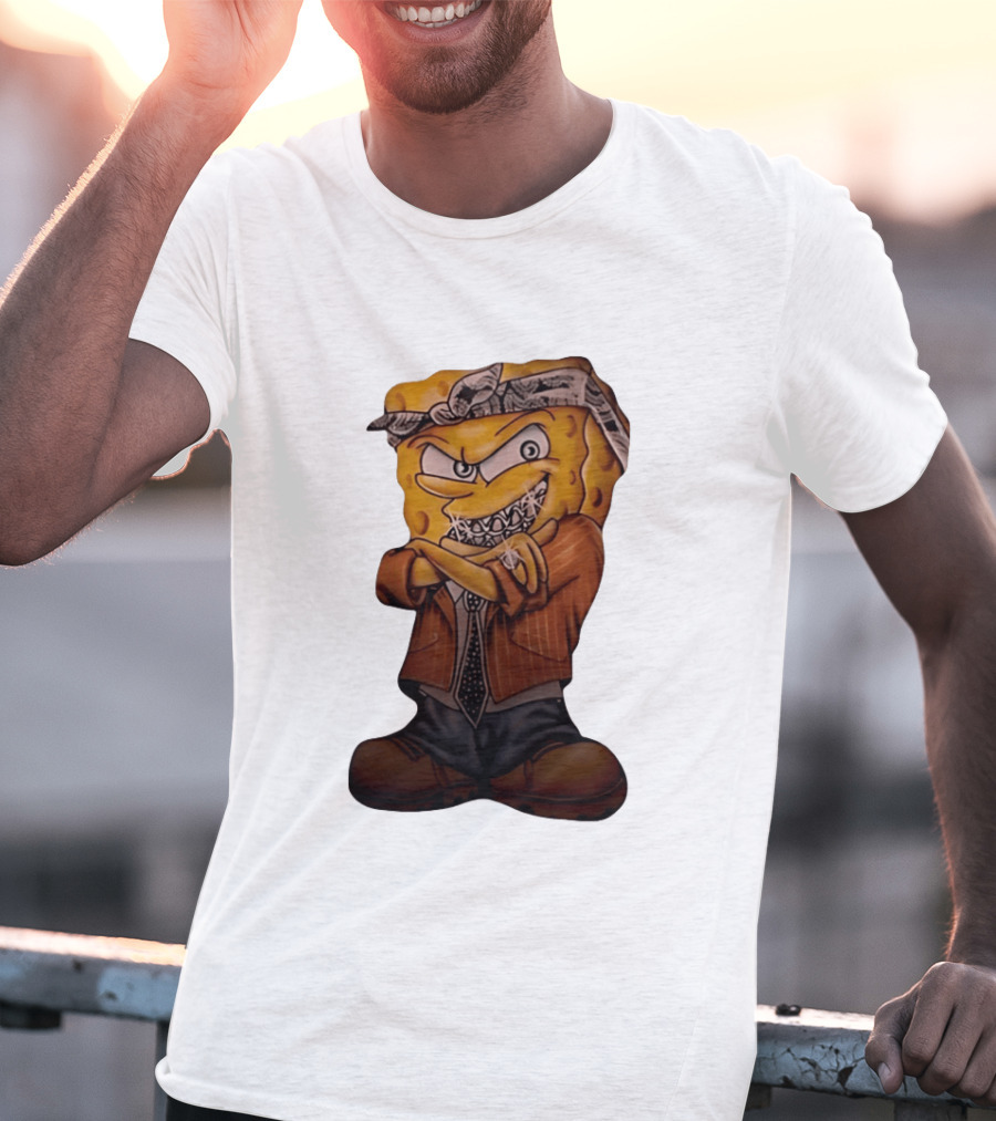 SquarePants Registered Flex Offender Gangster With Bandana And Bling T-Shirt