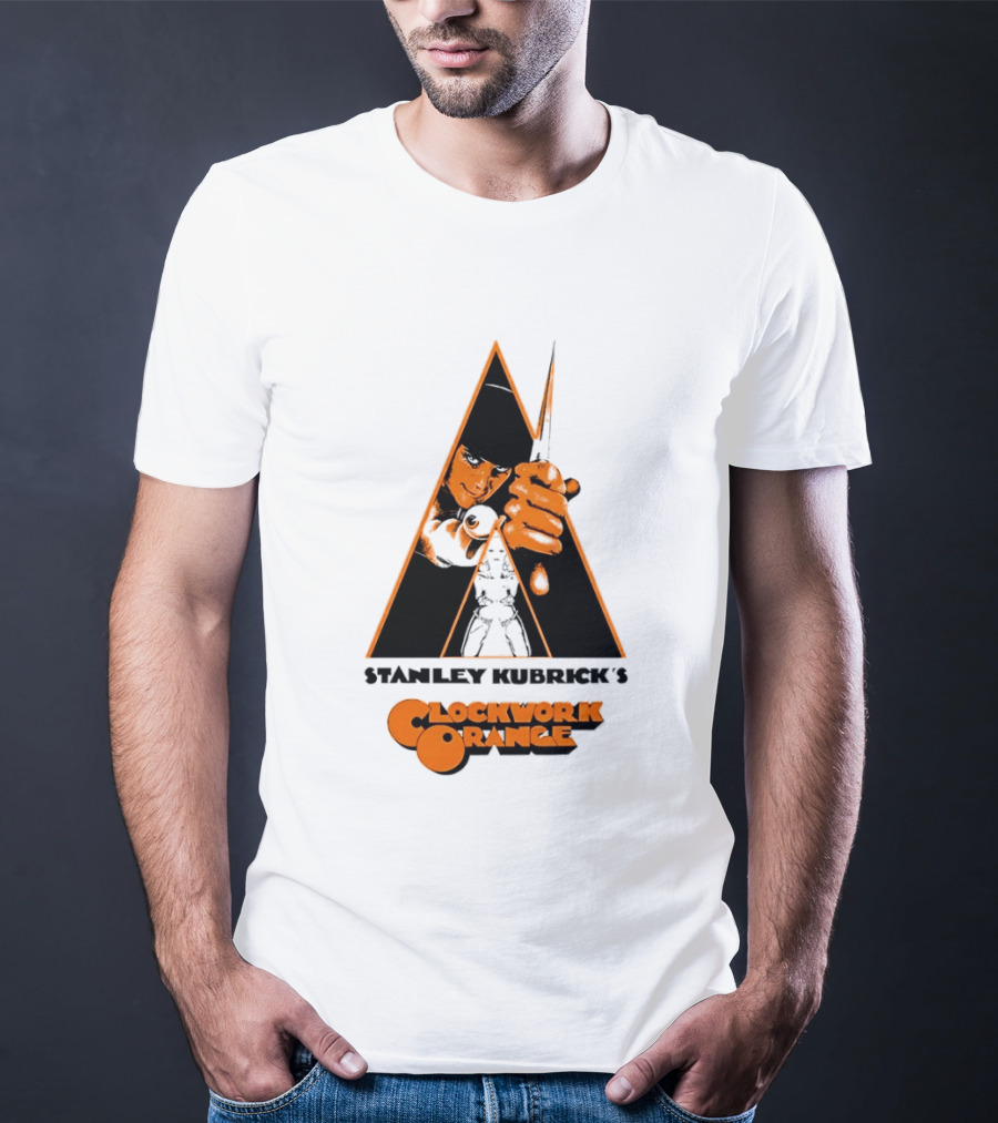 Work Orange Stanley Kubrick Iconic Image With Knife And Triangle T-Shirt