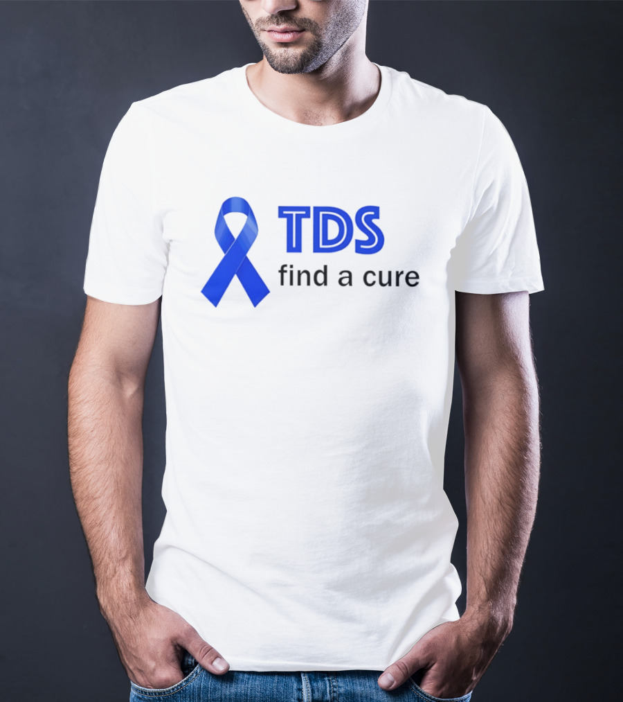 TDS Find A Cure Blue Ribbon Awareness T-Shirt