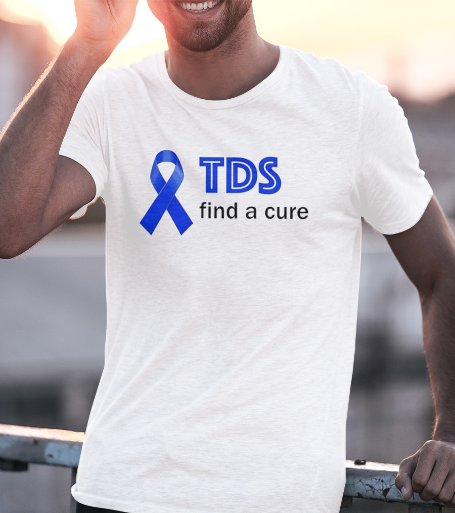 TDS Find A Cure Blue Ribbon Awareness T-Shirt