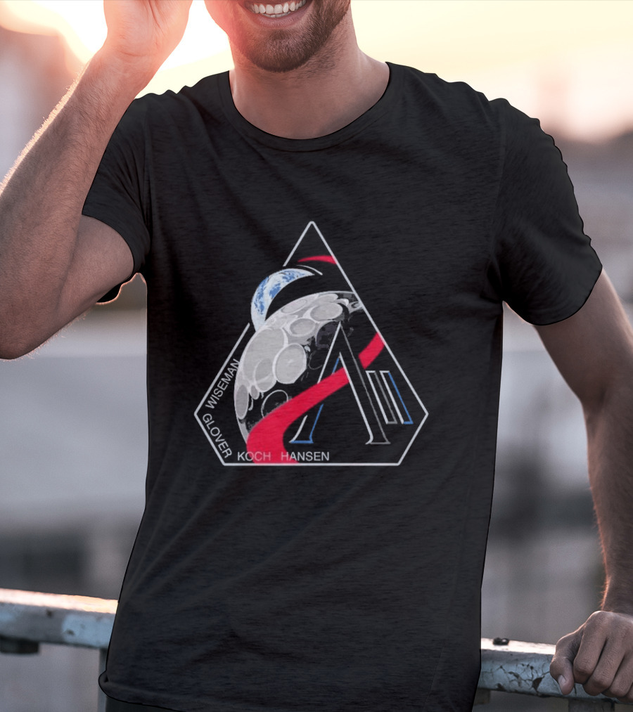 Artemis II Mission Wiseman Glover Koch Hansen Patch T-Shirt