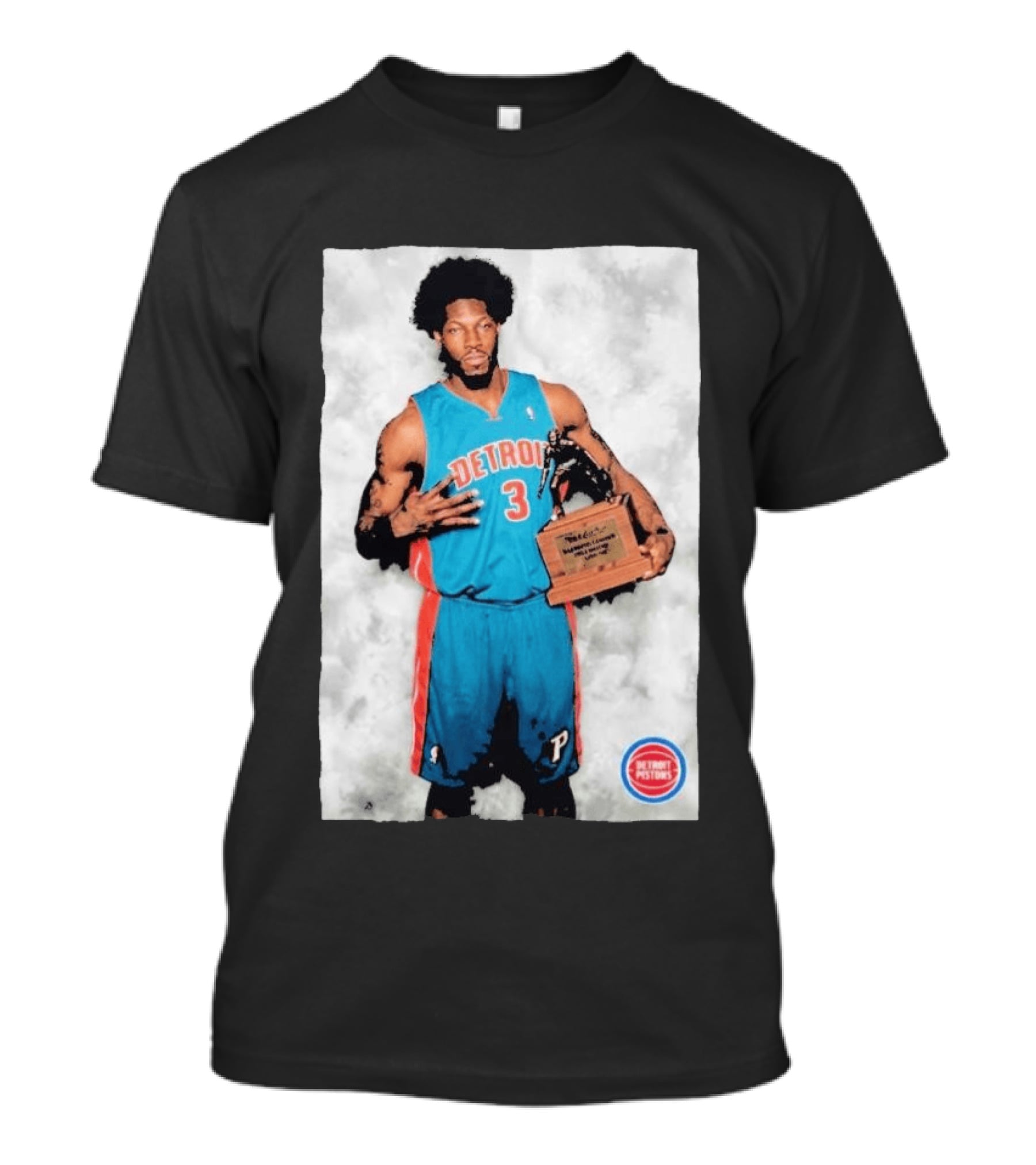 Ben Wallace Detroit Pistons Number 3 Defensive Player Of The Year MVP Recognition T-Shirt