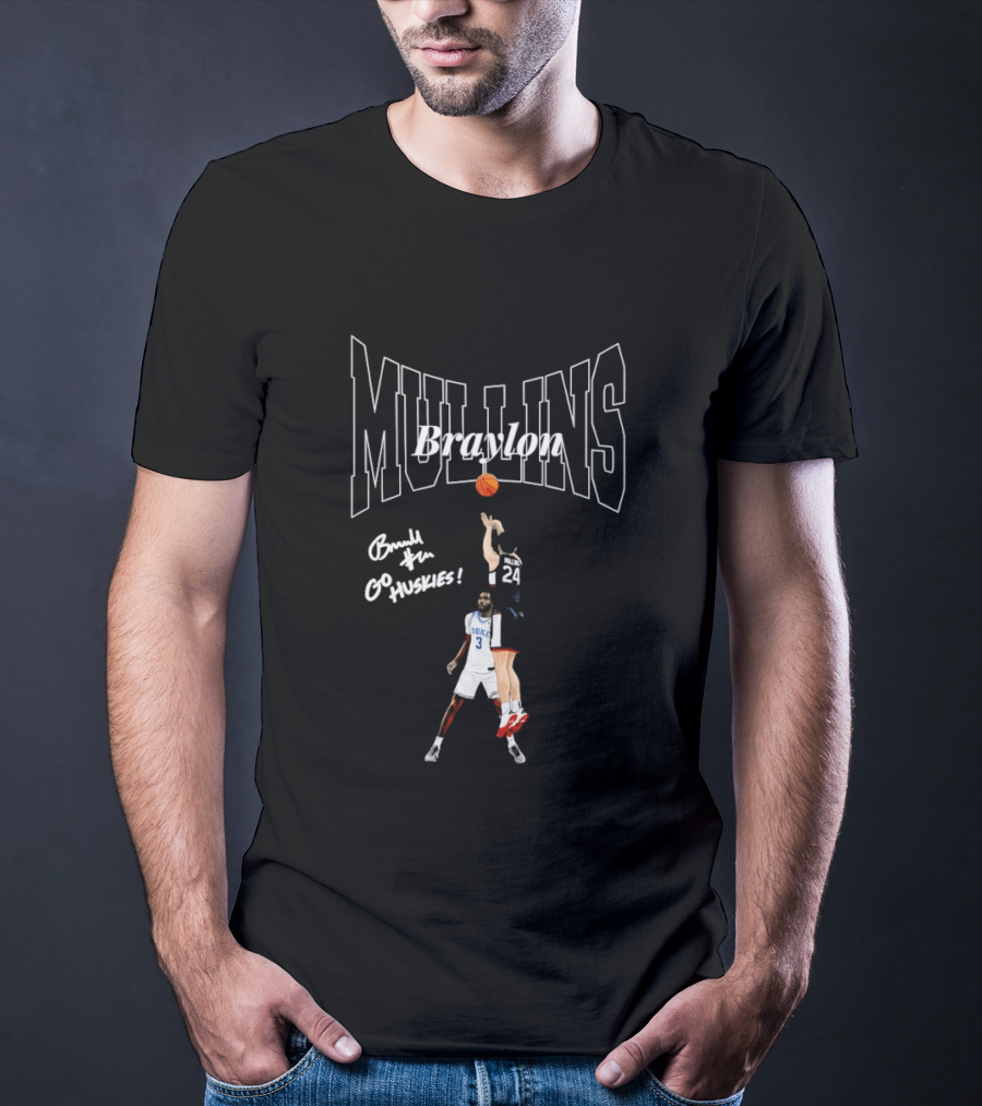 Braylon Mullins UConn Huskies Basketball Go Huskies 24 31 T-Shirt