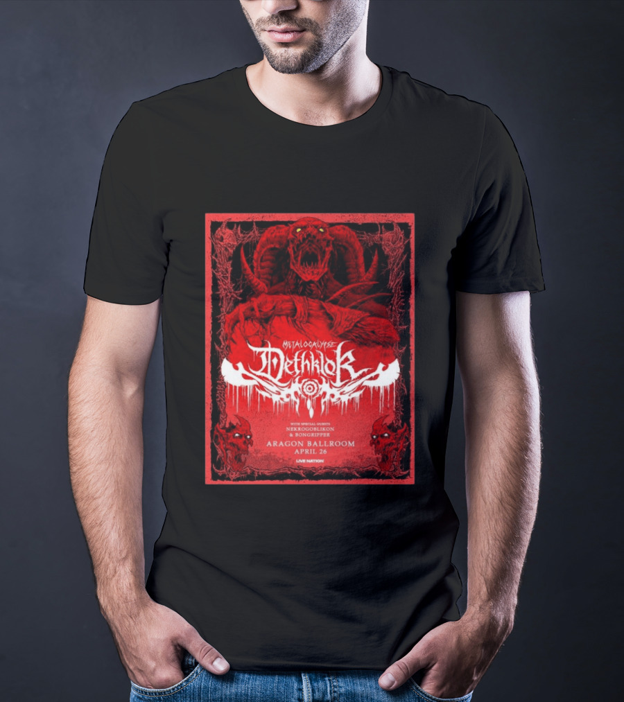 Metalocalypse Dethklok With Nekrogoblikon And Bongripper At Aragon Ballroom April 26 Live Nation T-Shirt