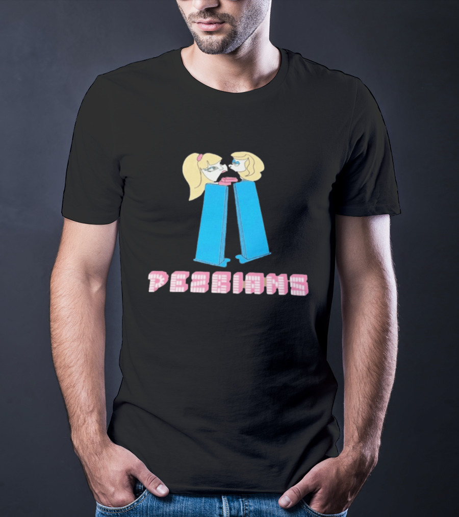 Pesbians Blonde Couple Kissing Meme Pez Dispenser T-Shirt