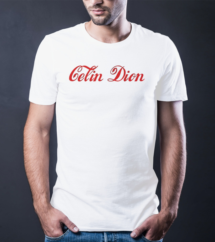 Celine Dion Coca Cola Vintage Style Bold Red Script T-Shirt