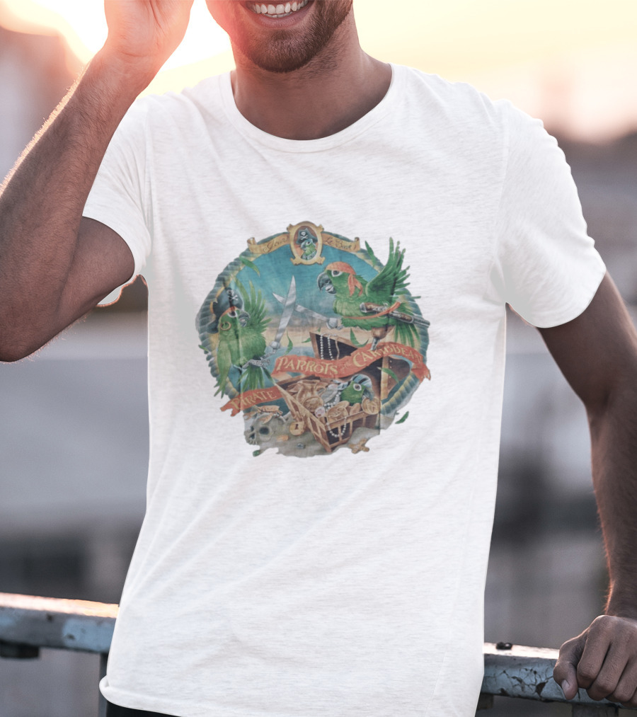 Parrots Of The Caribbean Pirate Adventure Join The Crew T-Shirt