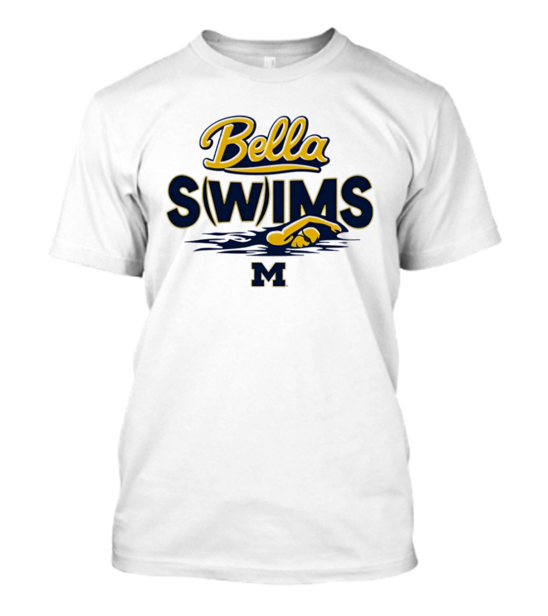 Bella Swims Michigan Wolverines M University Swimming T-Shirt