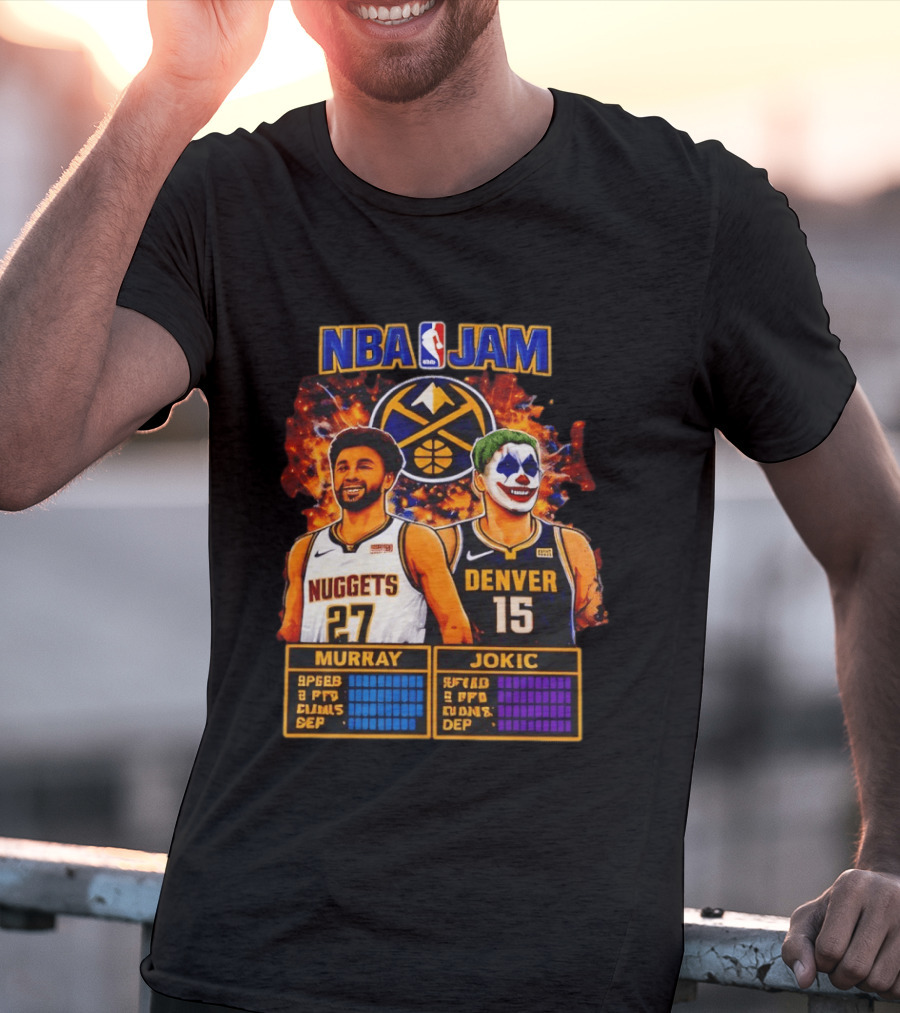 NBA Jam Denver Nuggets Jokic And Murray Basketball Legends T-Shirt
