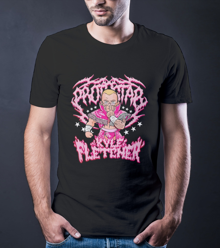 Protokid Kyle Fletcher Wrestling Pink Stars T-Shirt