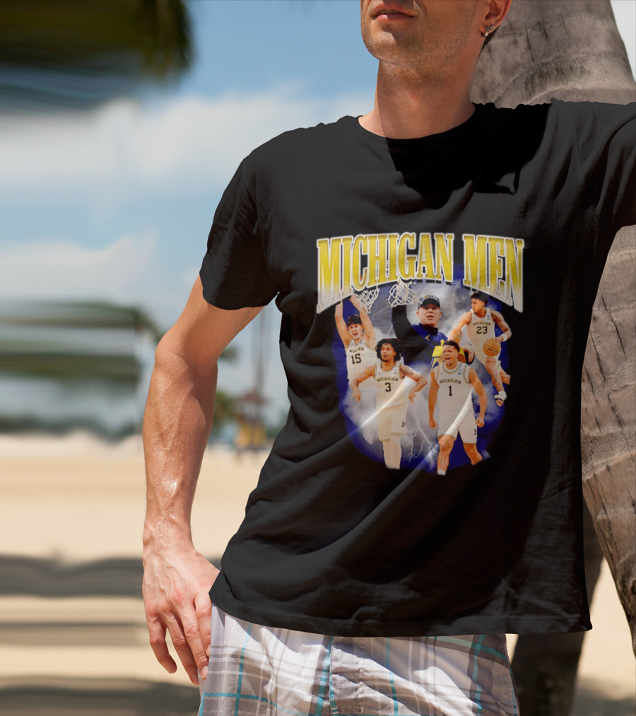 Michigan Men Wolverines Basketball Players Dusty May Coach Lightning T-Shirt