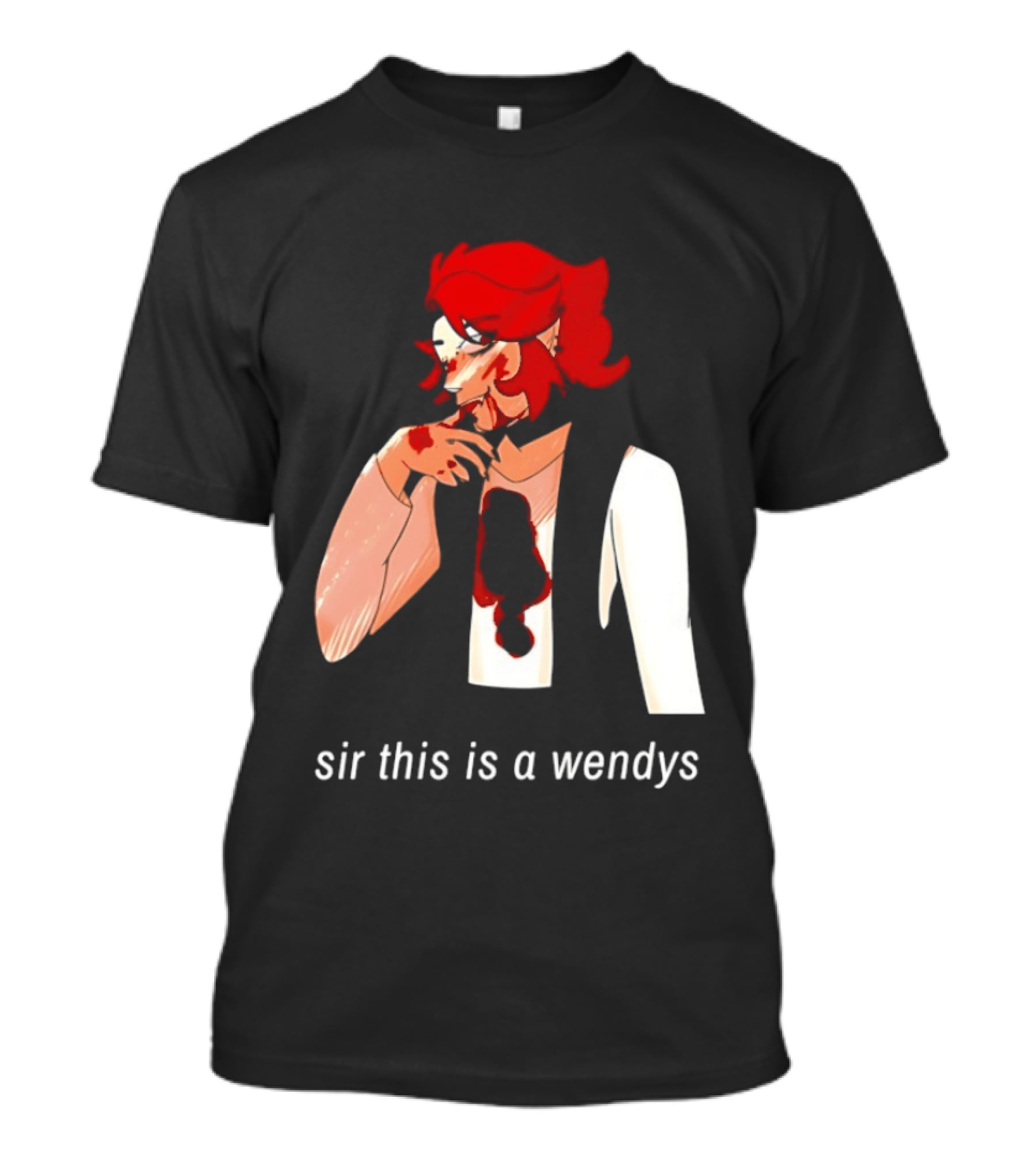 Sir This Is A Wendys Red Haired Character With White T-Shirt