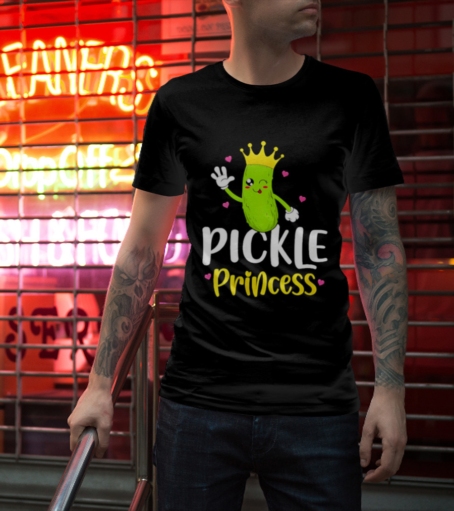 Pickle Princess Crown Cute Fun Cartoon T-Shirt