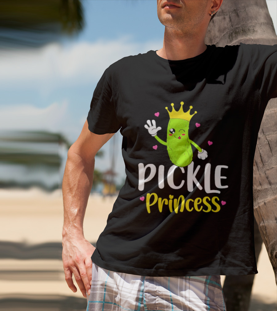 Pickle Princess Crown Cute Fun Cartoon T-Shirt