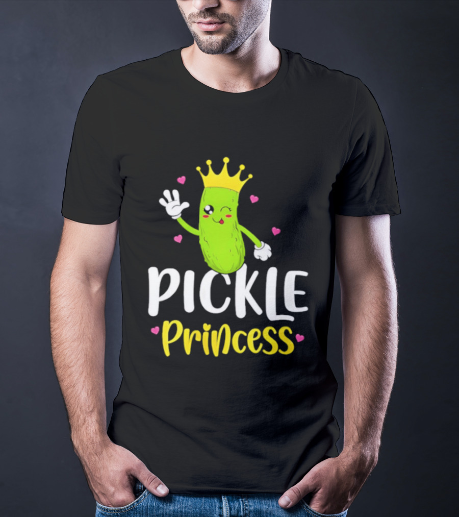 Pickle Princess Crown Cute Fun Cartoon T-Shirt