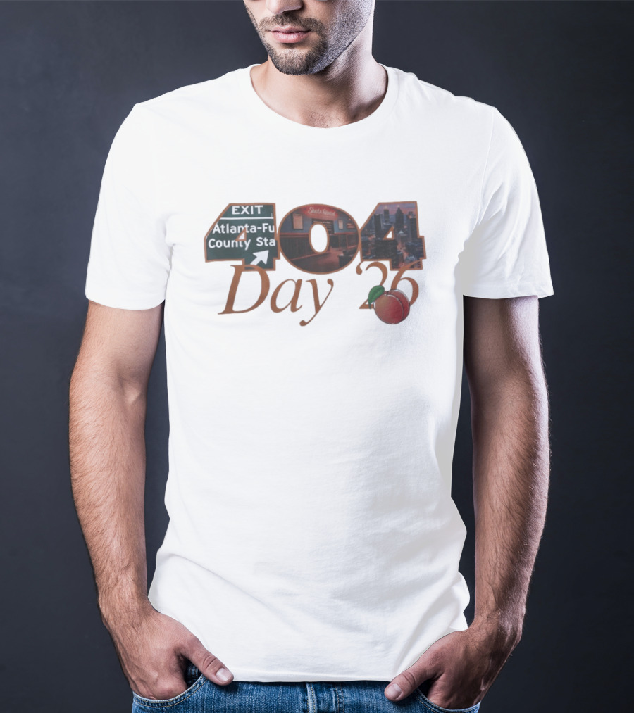 Atlanta Fulton County Peach Day 404 2025 Skate Rink Skyline T-Shirt