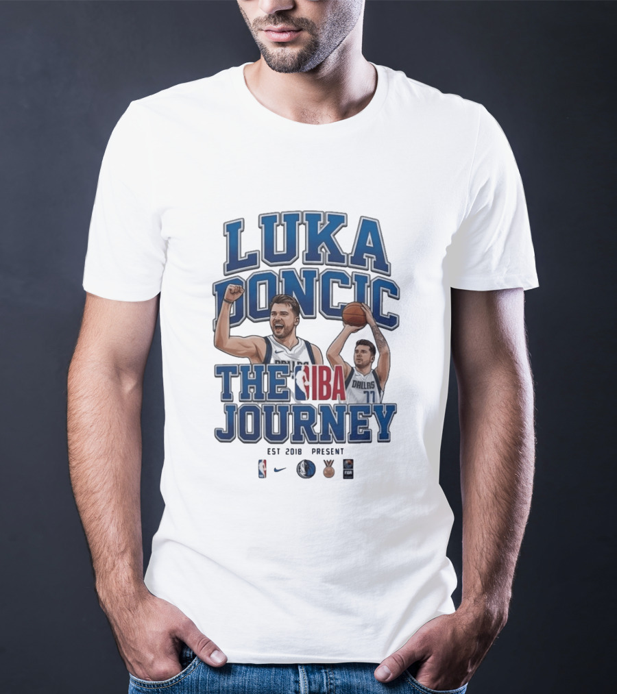 Luka Doncic NBA FIBA Journey Dallas Mavericks 2018 Nike Basketball T-Shirt