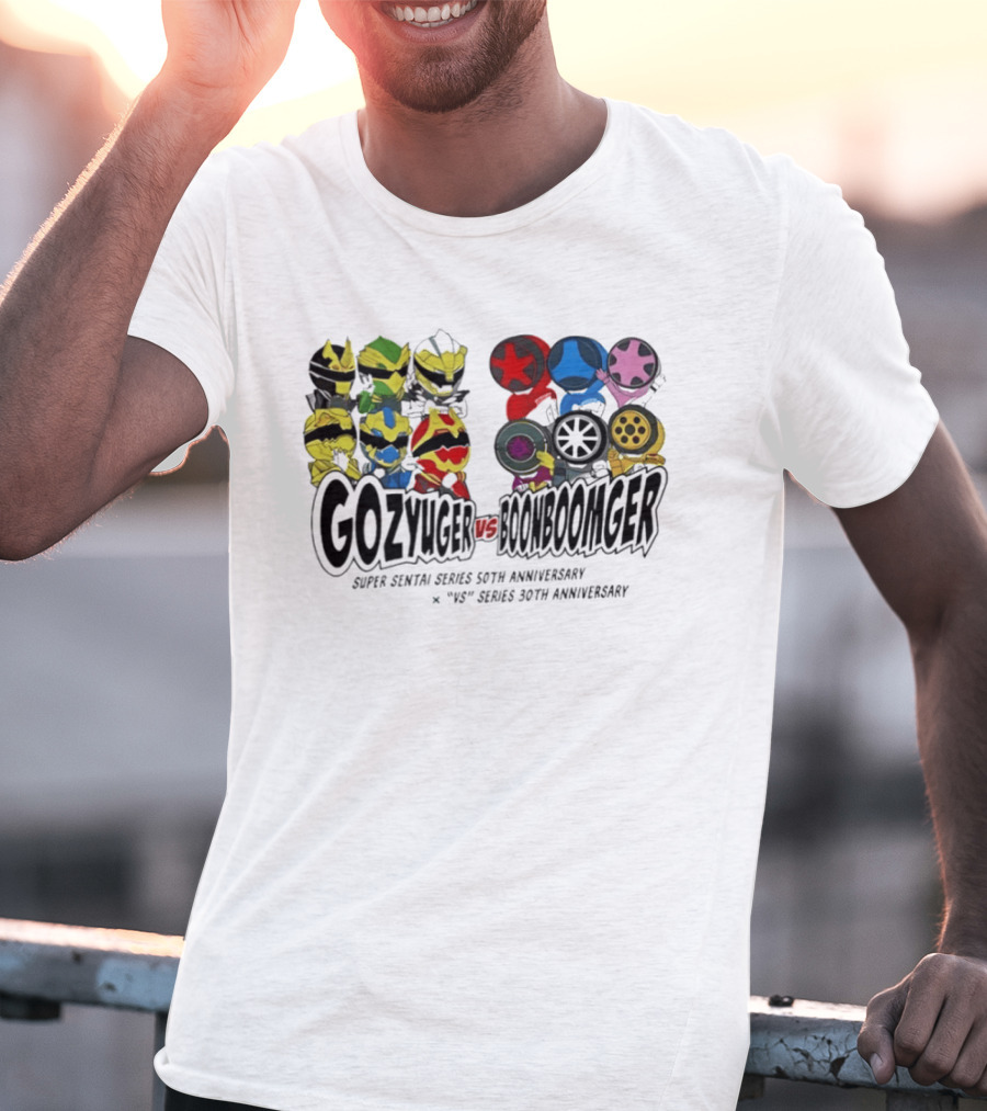 Gozyuger Vs Boonboomger Super Sentai Series 50th Anniversary Celebration Characters T-Shirt
