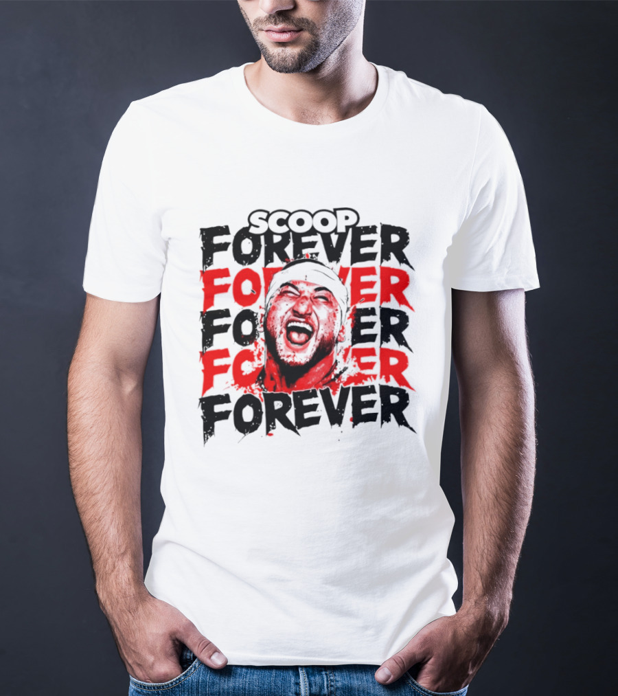 Scoop Forever Forever Text With Energetic Face T-Shirt