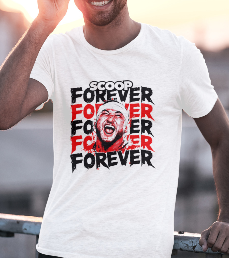 Scoop Forever Forever Text With Energetic Face T-Shirt