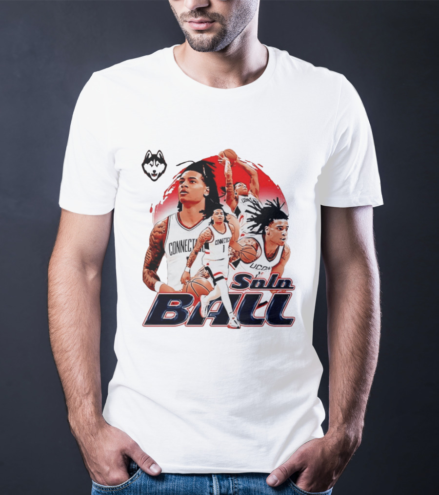 UConn Huskies Solo Ball Connecticut Men's Basketball Collage T-Shirt