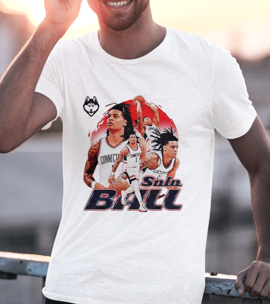 UConn Huskies Solo Ball Connecticut Men's Basketball Collage T-Shirt