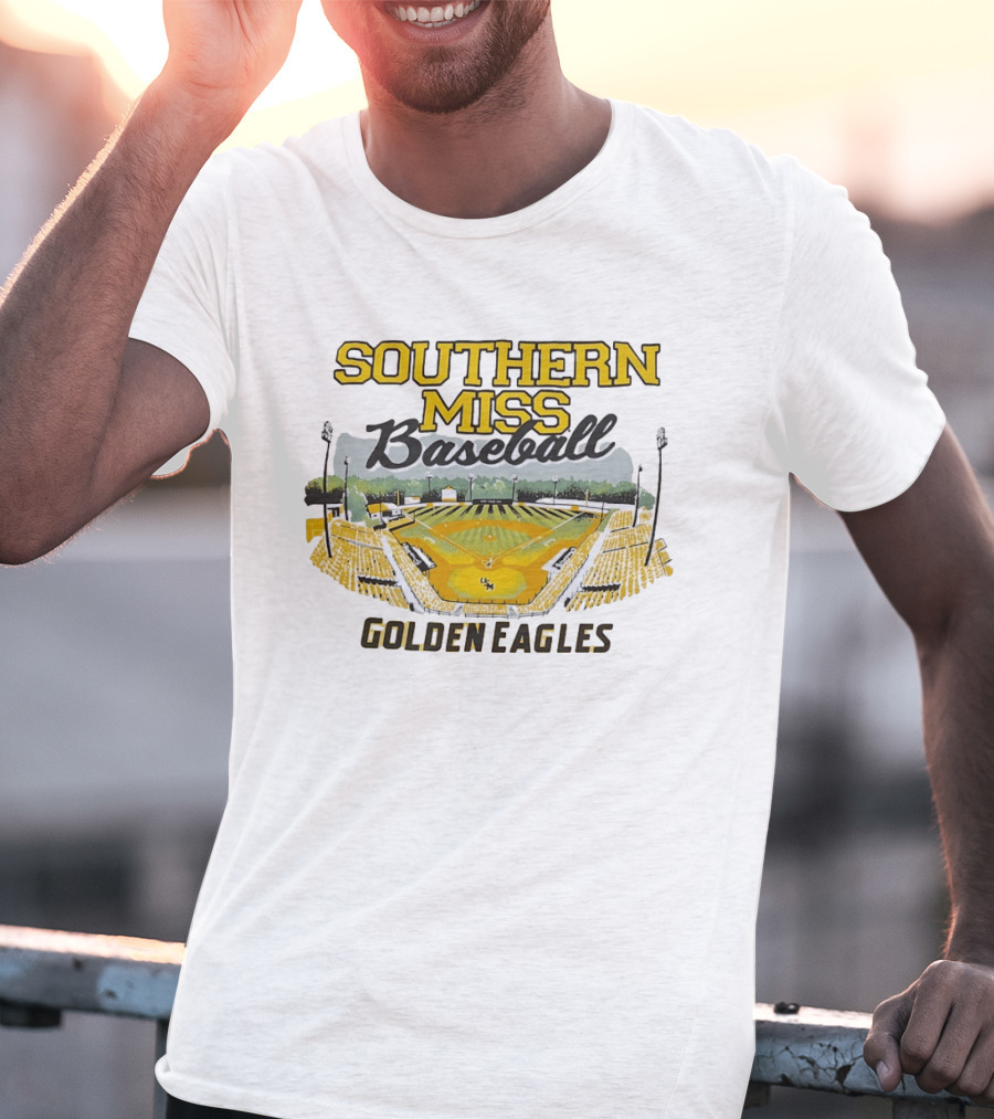 Southern Miss Baseball Golden Eagles Stadium Scene T-Shirt