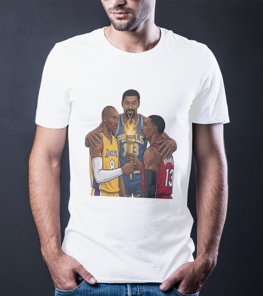 Wilt Chamberlain Kobe Bryant Lakers Bam Adebayo Miami Heat Passing The Torch T-Shirt
