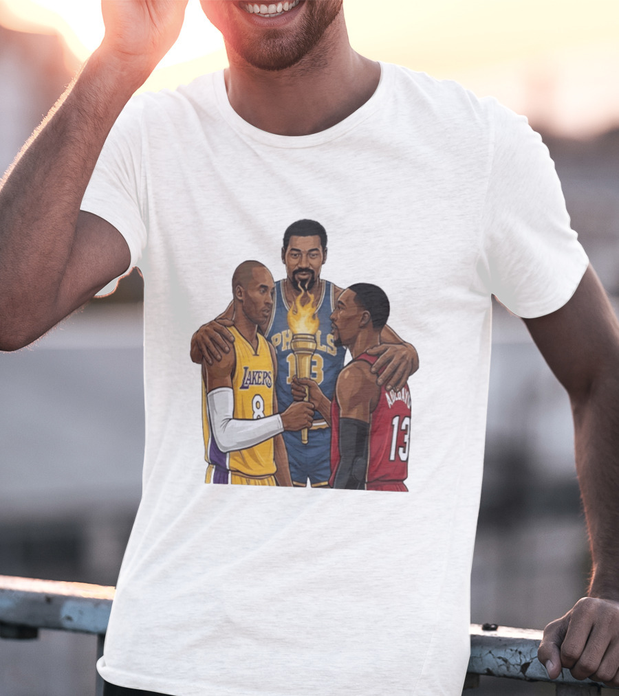 Wilt Chamberlain Kobe Bryant Lakers Bam Adebayo Miami Heat Passing The Torch T-Shirt