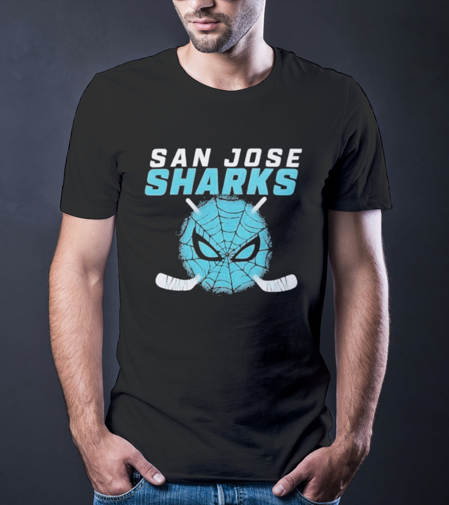San Jose Sharks Spider Hockey Mask T-Shirt