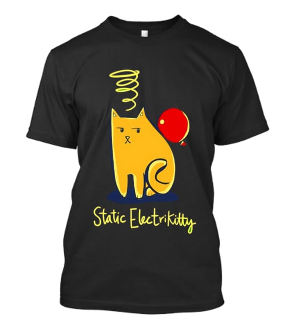 Static Electricity Cat Balloon Fun T-Shirt