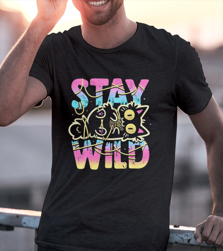 Stay Wild Wrapped In Chaos Cat Bound In Nonsense Blessed With Menace T-Shirt