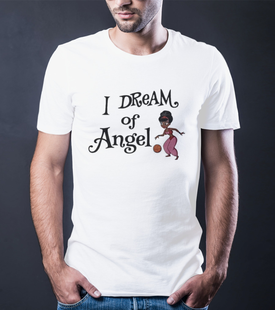 I Dream Of Angel Reese 5 Atlanta Dream WNBA Basketball Character Dribbling T-Shirt